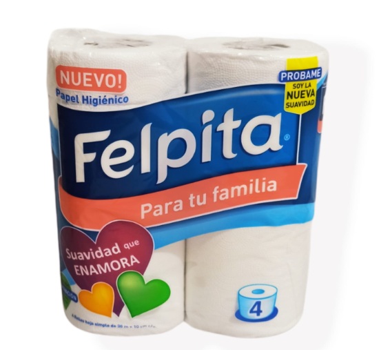 PAPEL HIGIÉNICO FELPITA X 4 UNIDADES